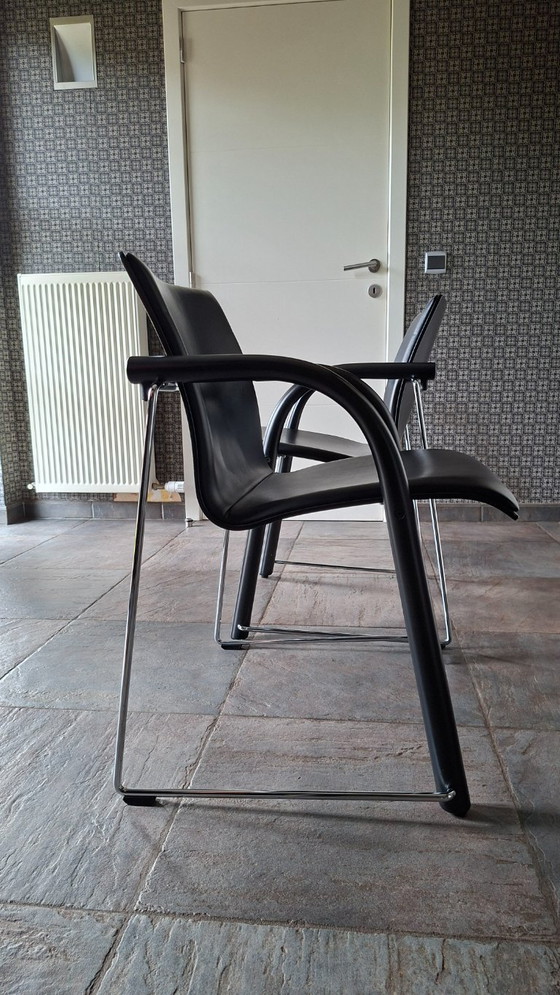 2x Thonet S320 Lederen Stoel – Sillones, Leather, Wood (photo 9 of 12)