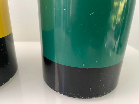 Image 1 of Set van 3 vintage retro Brabantia voorraadpotten – Memphis style jaren 80