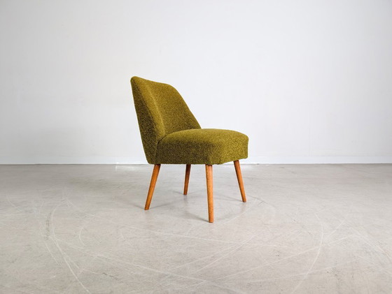 Image 1 of Poltrona originale di metà secolo, sedia da cocktail Bouclé, vintage retrò, GDR