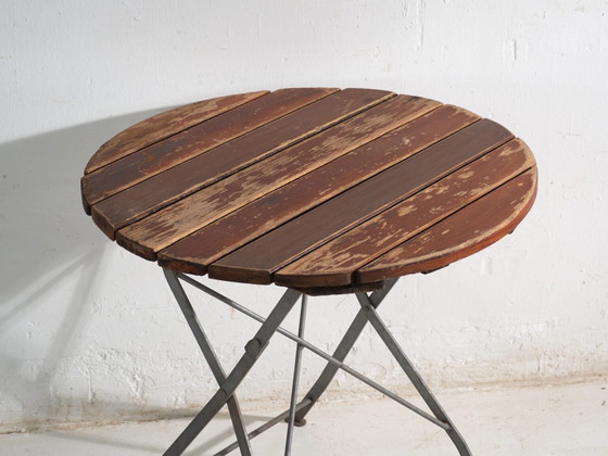 Antique folding garden table in wood and iron – Central Europe, circa 1950 – Rustic (photo 19 of 40)