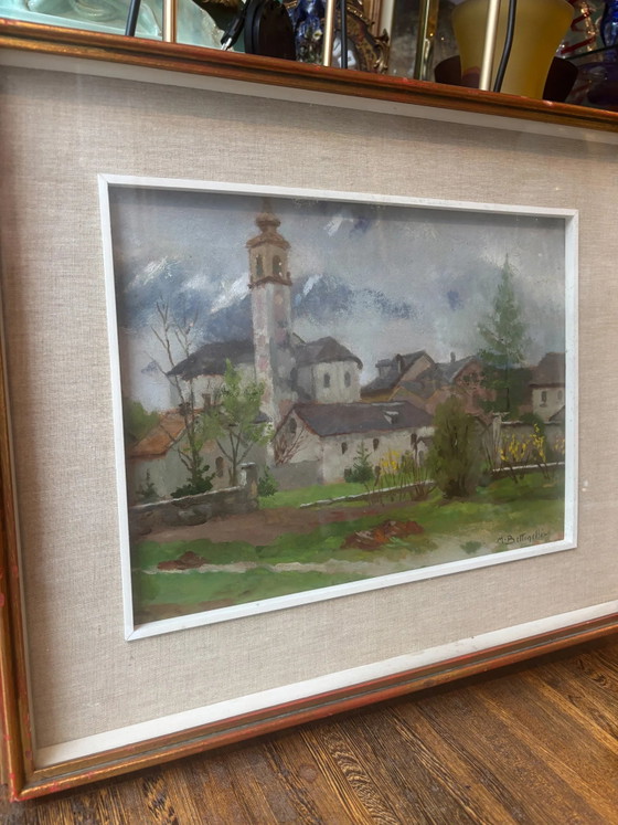 Oil Painting on Board, Landscape by Mario Bettinelli, 1930s, Paintings & Drawings (photo 10 of 11)