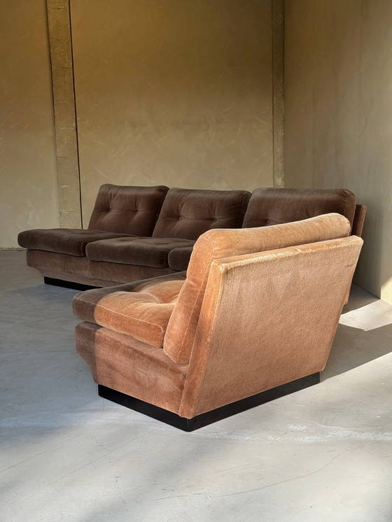 Image 1 of Gruppo di divani in velluto marrone di Paolo Caliari per Cassina, anni '60
