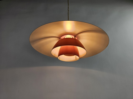 Image 1 of Louis Poulsen PH 4/3 pendant lamp orange metal shades by Poul Henningsen
