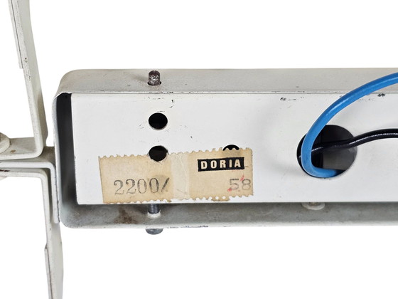 Image 1 of Doria Leuchten - Weiß/Graues Metall - Hängeleuchte - W-Deutschland - 60er Jahre