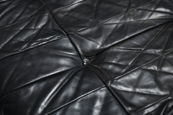Image 1 of Superbe Daybed DS-80 vintage en cuir noir d'origine par De Sede Swiss
