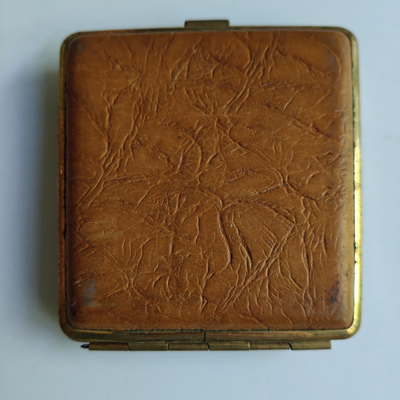 vintage leather cigarette case Vintage Genuine Leather Cigarette Case – Mid Century Brass Case | €39