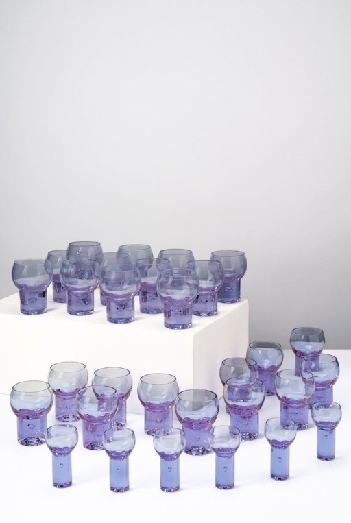 Complete service 30 kameleonglazen Sergio Asti voor Arnolfo di Cambio Glass