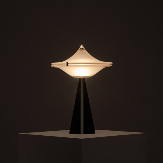 'Alien' Table Lamp by Luciano Cesaro for Tre Ci Luce, Italy, 1970s, Metal, Black, Space Age (photo 2 of 11)