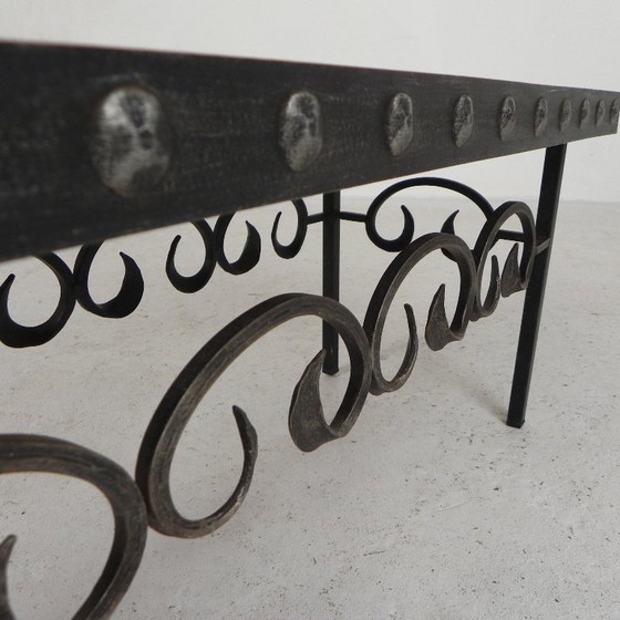 Mid Century Brutalist Tegeltafel, Met 10 Tegels En Stalen Frame, Jaren 60 – Bijzettafels, Iron, Ceramic (photo 20 of 22)