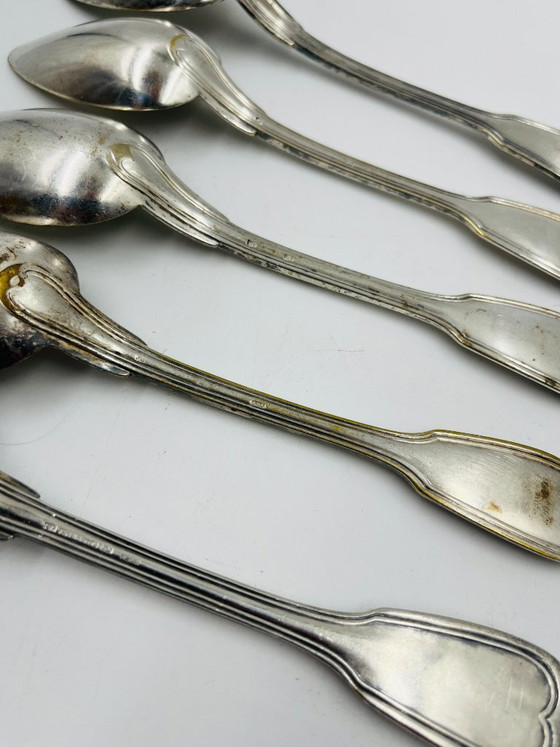 Lot of 6 Silver-Plated Soup Spoons Wiskemann – Cutlery Sets, Metal (photo 11 of 15)