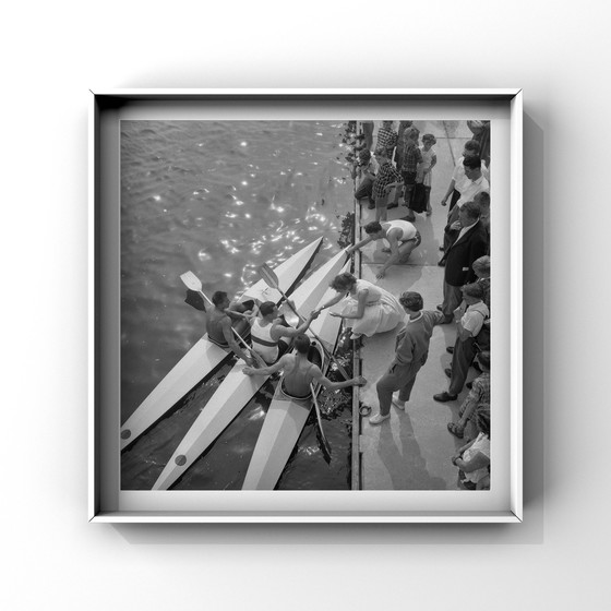 Image 1 of Stampa d'arte – Gara di canoa storica, Bosbaan 1958 Amsterdam