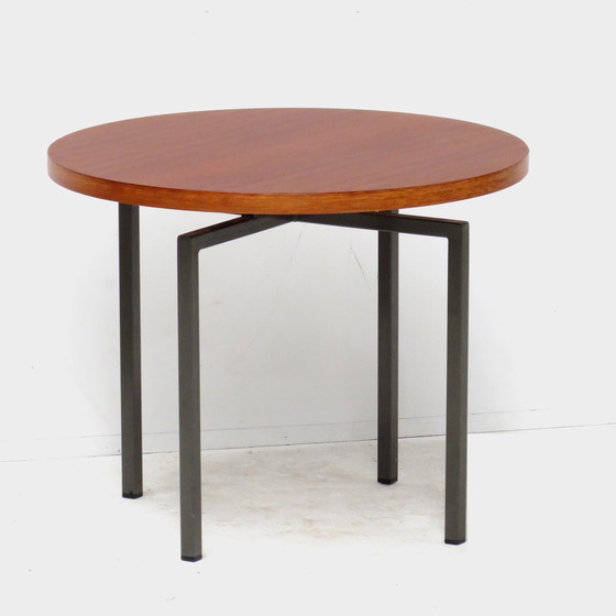 Image 1 of Table d'appoint ronde vintage Mid Century Table basse en teck, années 1960