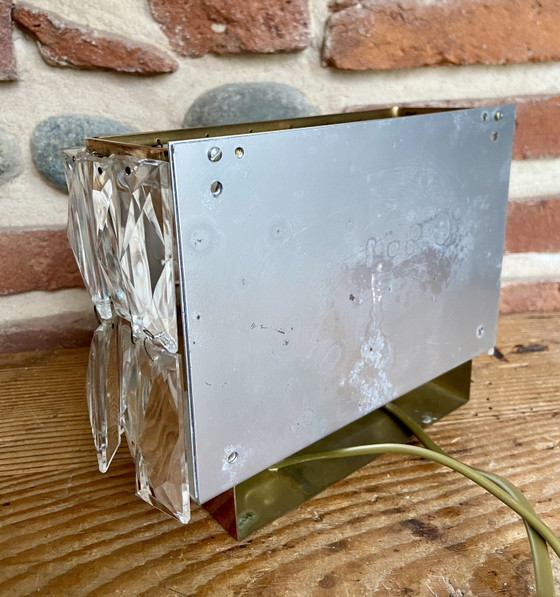 Image 1 of Vintage kristallen prisma wandlamp in Palwa-stijl, jaren 70.
