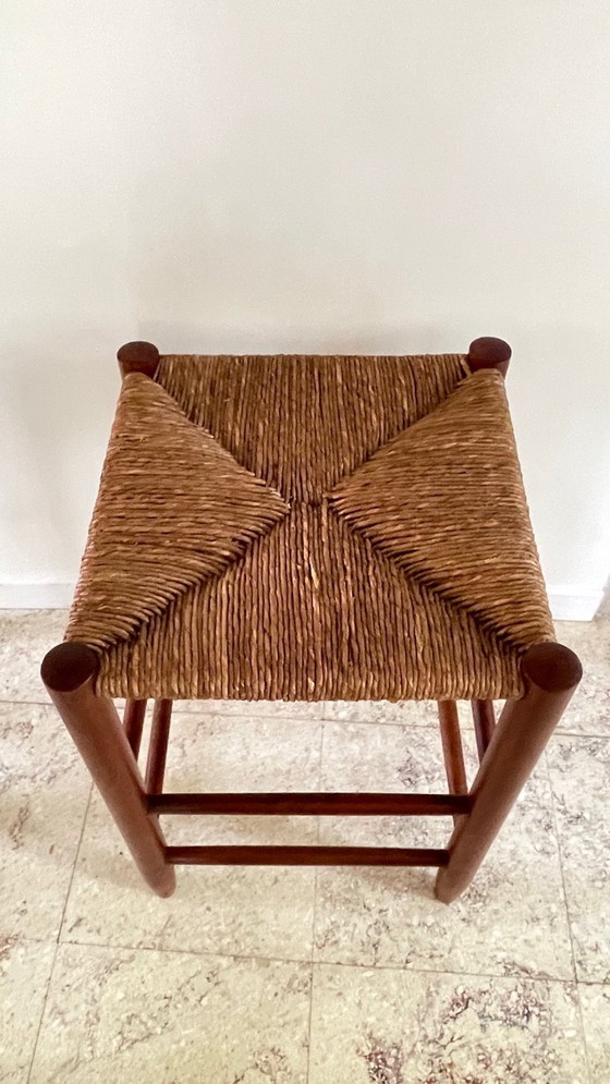 Image 1 of Vintage Geometric Straw Stool