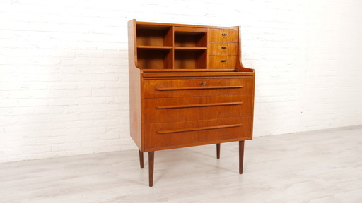 Vintage Secretaire | Deens | Teak | Met Spiegel