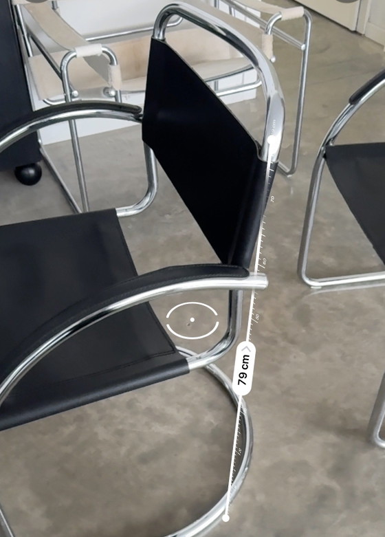 Tubular Frame Chair – Dining chairs, Chrome, Leather (photo 12 of 15)