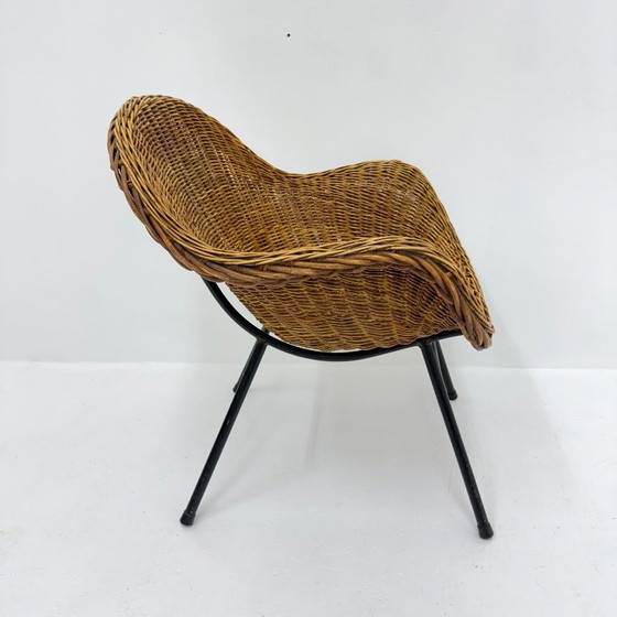 Fauteuil vintage en rotin et métal rohe n oordwolde, Rohé Noordwolde, Marron (photo 10 sur 12)