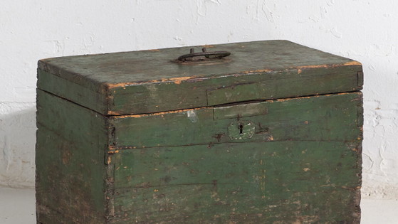 Antieke groene kist (ca. 1920) #74 – Ladekasten, Rustic (photo 3 of 28)