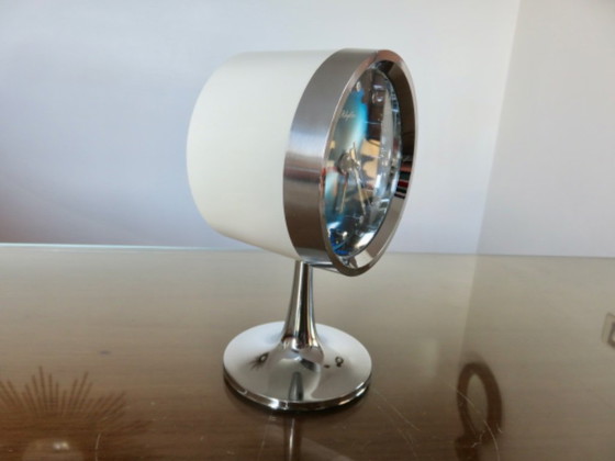 RHYTHM alarm clock Japan, tulip base, 1970, pop, space age, Decorative Objects, Plastic, Blue (photo 6 of 13)
