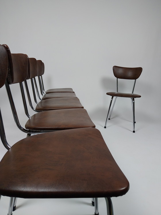 Image 1 of 6 sedie vintage in pelle Skai, anni '60 - '70