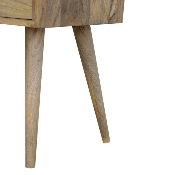 Mini Eichenholz-Optik Nachttisch – Kompaktes Mangoholz mit Schublade – Artisan, Nachttische, Metal, Wood (photo 8 of 10)