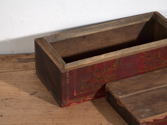 Antiker rot lackierter Koffer (ca. 1900) #40 – Aufbewahrungsschrank (photo 13 of 39)
