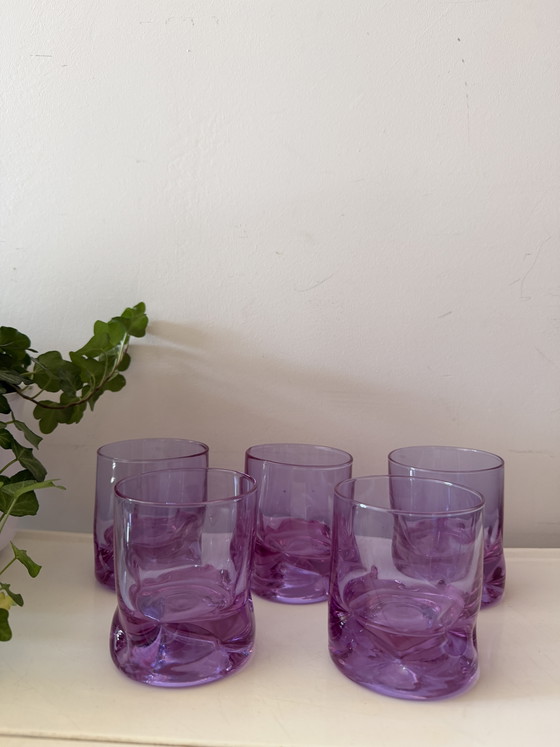 Italiaanse Vintage Tumbler Glazen Lila Jaren 70 – Glazen & Karaffen, Glass (photo 7 of 7)