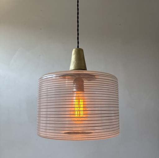 Ancienne Suspension en Verre 1960 Vintage