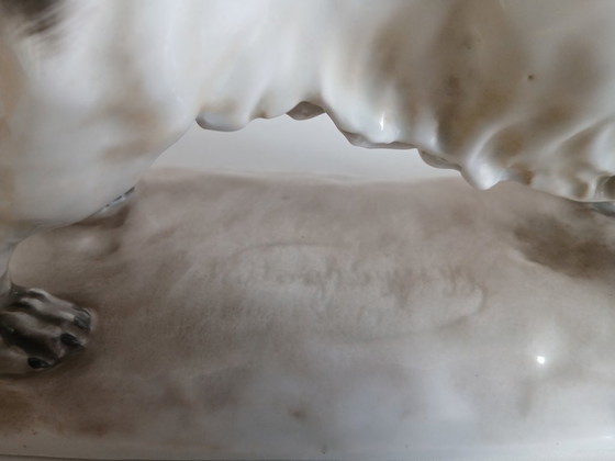 Image 1 of Gyorgy Vastagh Herend, groot porseleinen beeld Ierse Setter