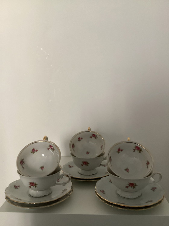Vintage Bareuther Bavaria Crockery with Roses (13 pieces), Porcelain, Gold (photo 2 of 5)