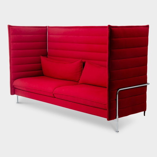 Vitra Alcove bank, rood, 238 x 136 cm – banken, Metal, Textile
