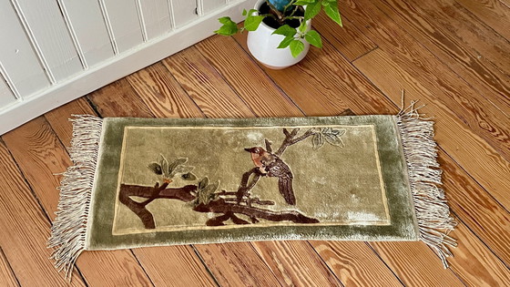Image 1 of Vintage zijden vogelkleed - 75x28cm