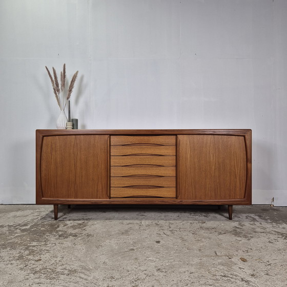 Image 1 of Dyrlund vintage 1960s teak sideboard, wall cabinet, TV cabinet