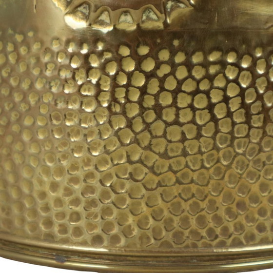 Grote Messing Plantenbak Jardinière Brandhout Repoussé – Brass (photo 8 of 15)