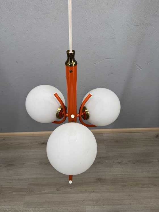 Image 1 of Lampadario arancione Space Age di Richard Essig