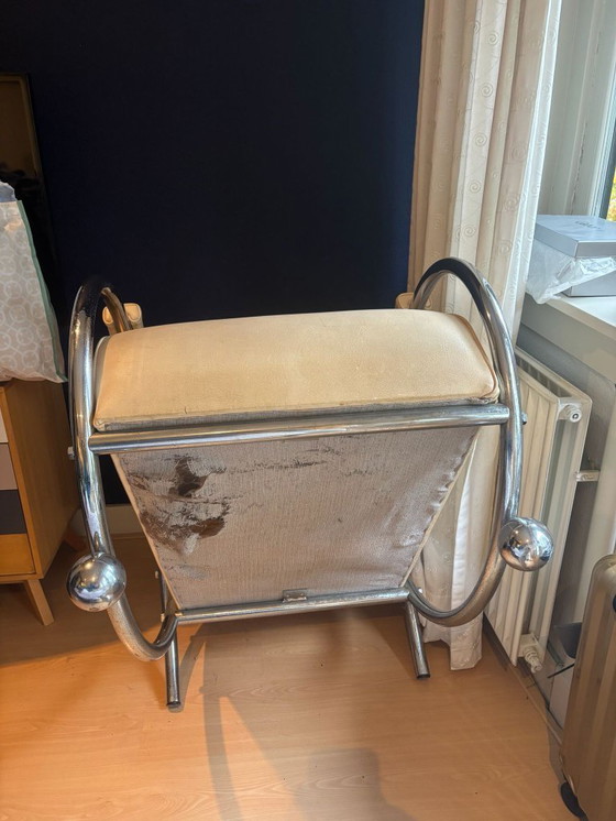 Image 1 of CLC France - design klassieker - buizenstoel - fauteuil “Saxhorn chair“ wit