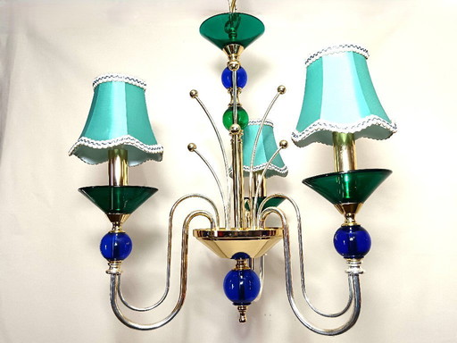 Ceiling light, Chandelier, Art Deco, Hollywood Regency, Gatsby, Murano Glass, luxury lighting, rare 
