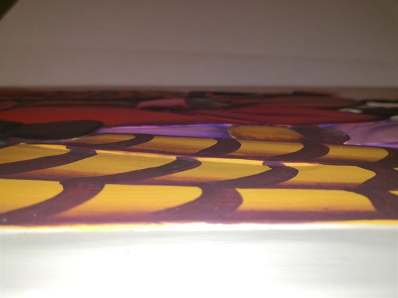 Image 1 of Cornice artigianale in rilievo africano vintage / 62 x 42 cm / anni '80