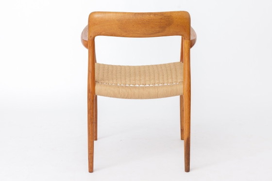 Image 1 of Sillón modelo 56 de Niels Otto Møller, pieza rara | Roble danés | Asiento tejido a mano | Década de 1950