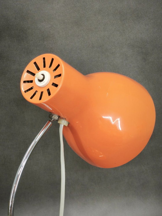 Josef Hůrka Orange Tischlampe für Napako, Tschechoslowakei, 1960er Jahre – Tischlampen, Metal (photo 5 of 12)