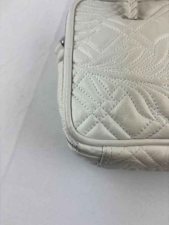 Image 1 of Balenciaga Blanket vierkante tas van wit leer met bloemenprint
