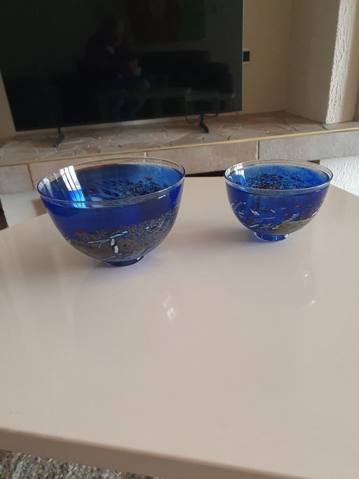 Juego de cuencos Kosta Boda 'Satellite' - Bertil Vallien - Firmado