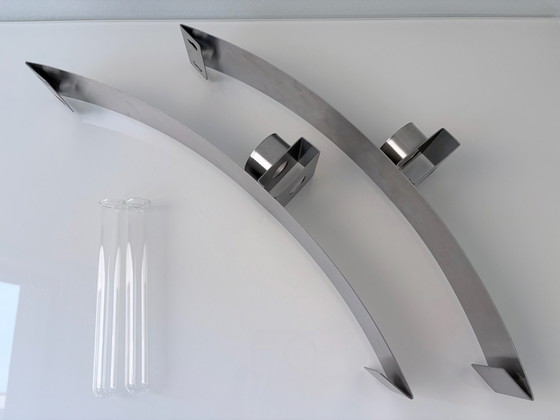Set di 2 candelieri da parete / vasi da parete in acciaio inossidabile design – Decorazioni murali, rvs (photo 13 of 15)