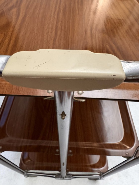 Image 1 of Raro carrello bar pieghevole a 3 livelli Bremshey Gerlinol Dinett – Germania anni '70