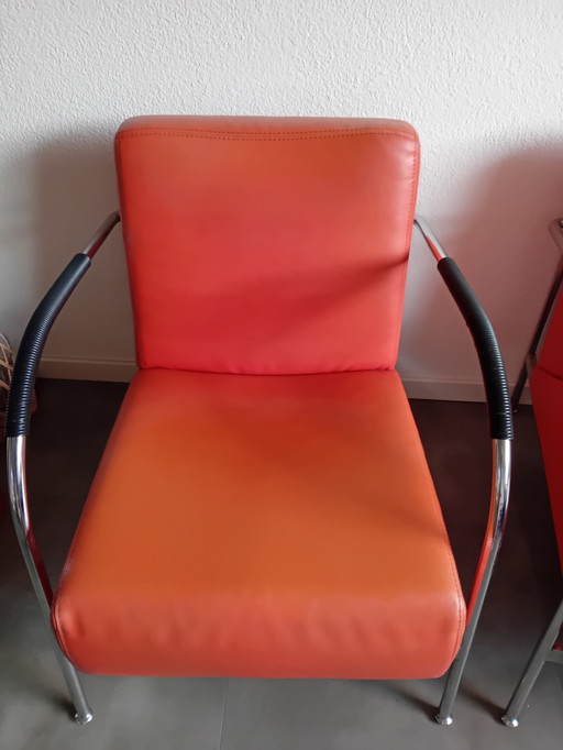 2× Vintage Fauiteuls Oranje.