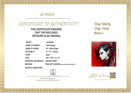 Image 1 of JD Paris - #Neo Red - Artist's Canvas