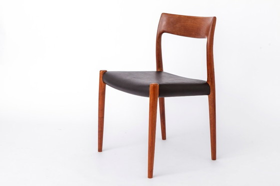 Image 1 of Niels Otto Møller Model 77 Chair, Danish Mid Century Teak Dining Chair 1956 Design, Vintage Moller Chair