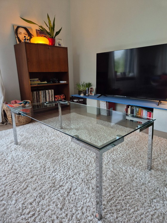 Image 1 of Mesa de centro estilo era espacial, cristal/cromo, Kare Design