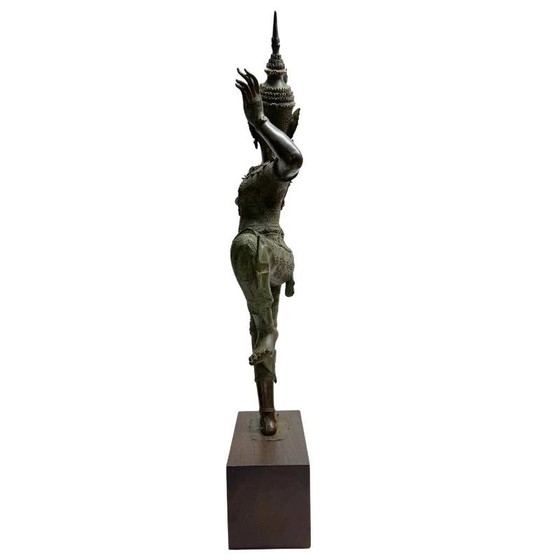 Antiek bronzen Rama beeld uit Thailand – krachtige hofstijl met beweging – lot 464 – Beeldhouwkunst, Wood (photo 7 of 25)