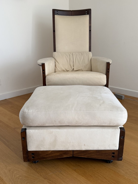 Image 1 of Style Galaxy « Peggy » Giorgetti haut fauteuil avec porte-banque Giorgetti